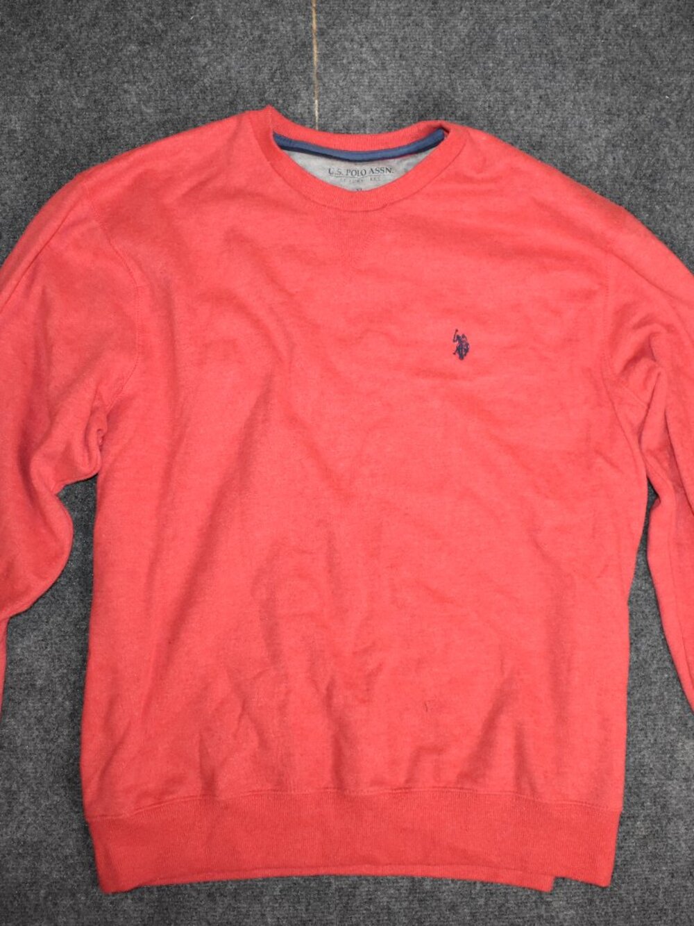 Men’s U.S. Polo Assn Classic Crewneck Sweater Red Color-Pima Cotton-XL